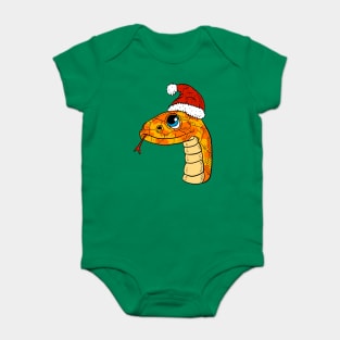 Christmas snake. yellow santa python. Baby Bodysuit